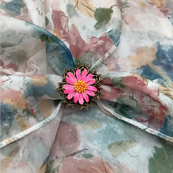 Vintage ART enamel Scarf Slide - Picture 2 of 3